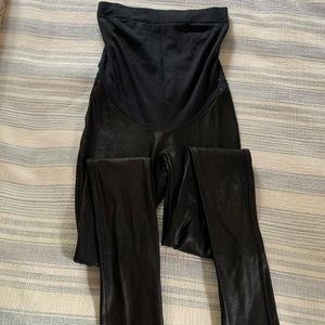 Mama maternity faux leather leggings